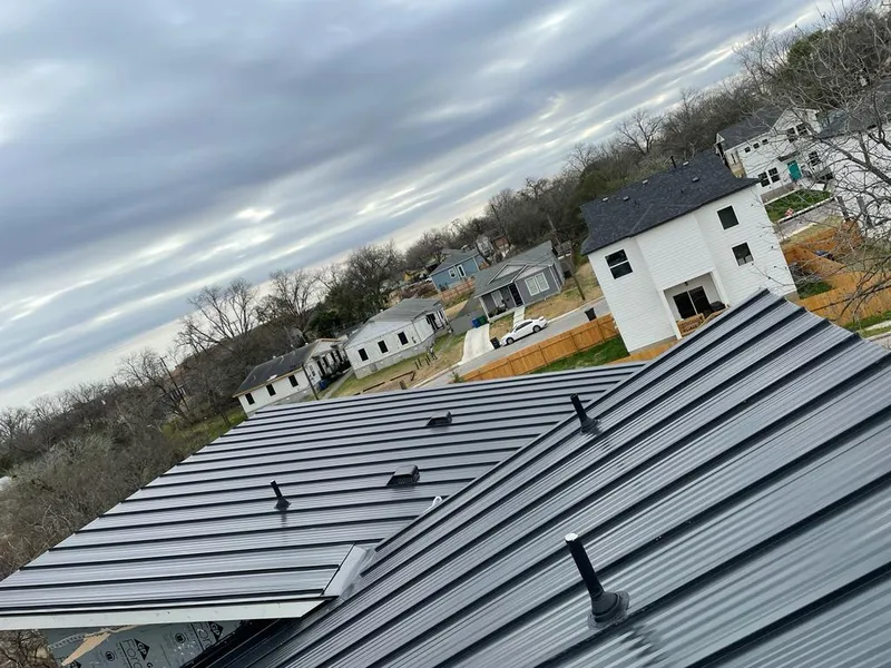 Standing seam metal roof panels with vents for Skylight Repair in Firebaugh